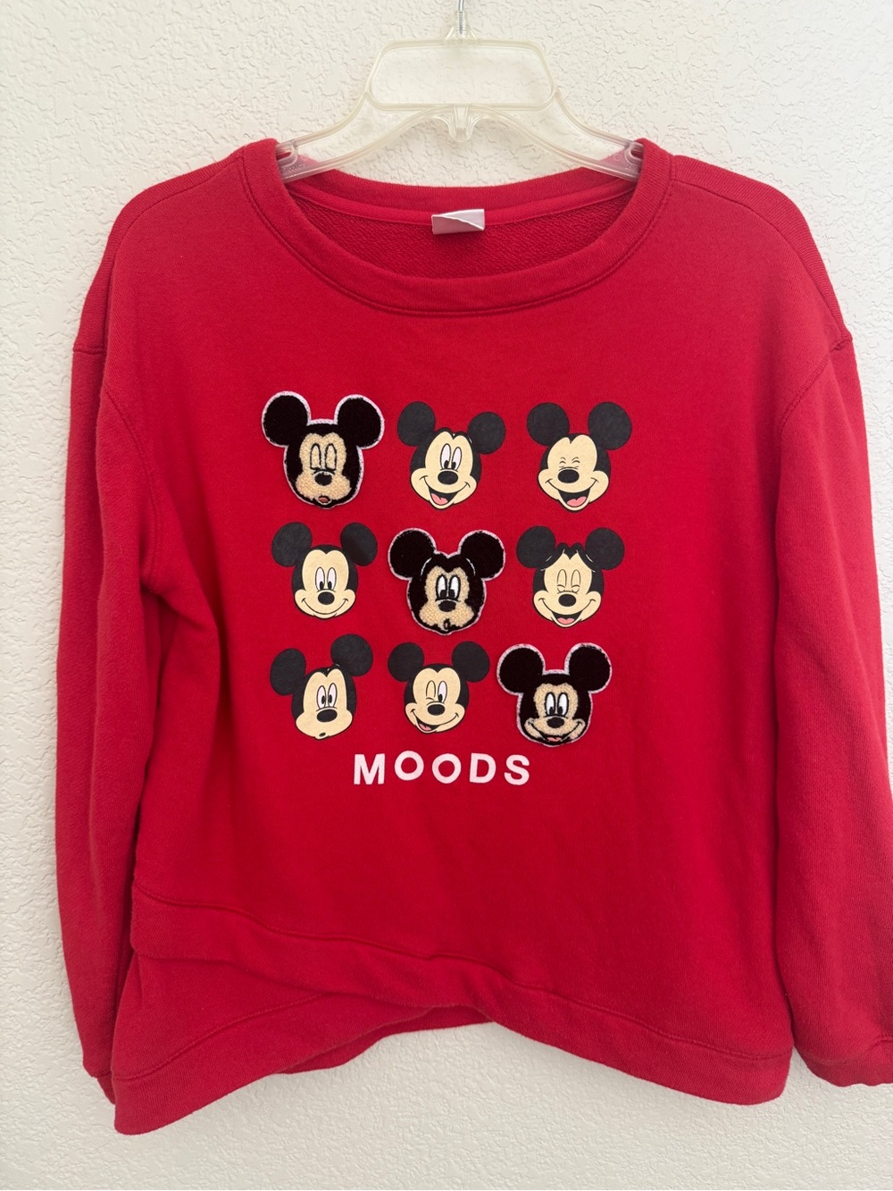 Red Disney Mickey Mouse “Moods” Sweatshirt Sleepwear Top XL